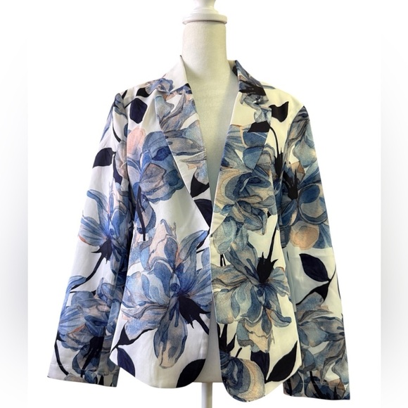Allegra K lightweight Floral Summer Blazer Medium - Picture 1 of 8